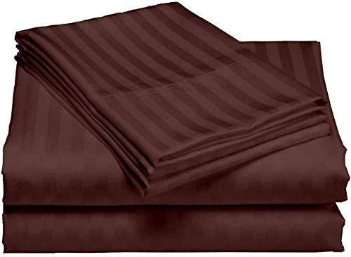 100% Pure Cotton Solid Stripe Bedsheet (410 Thread Count)