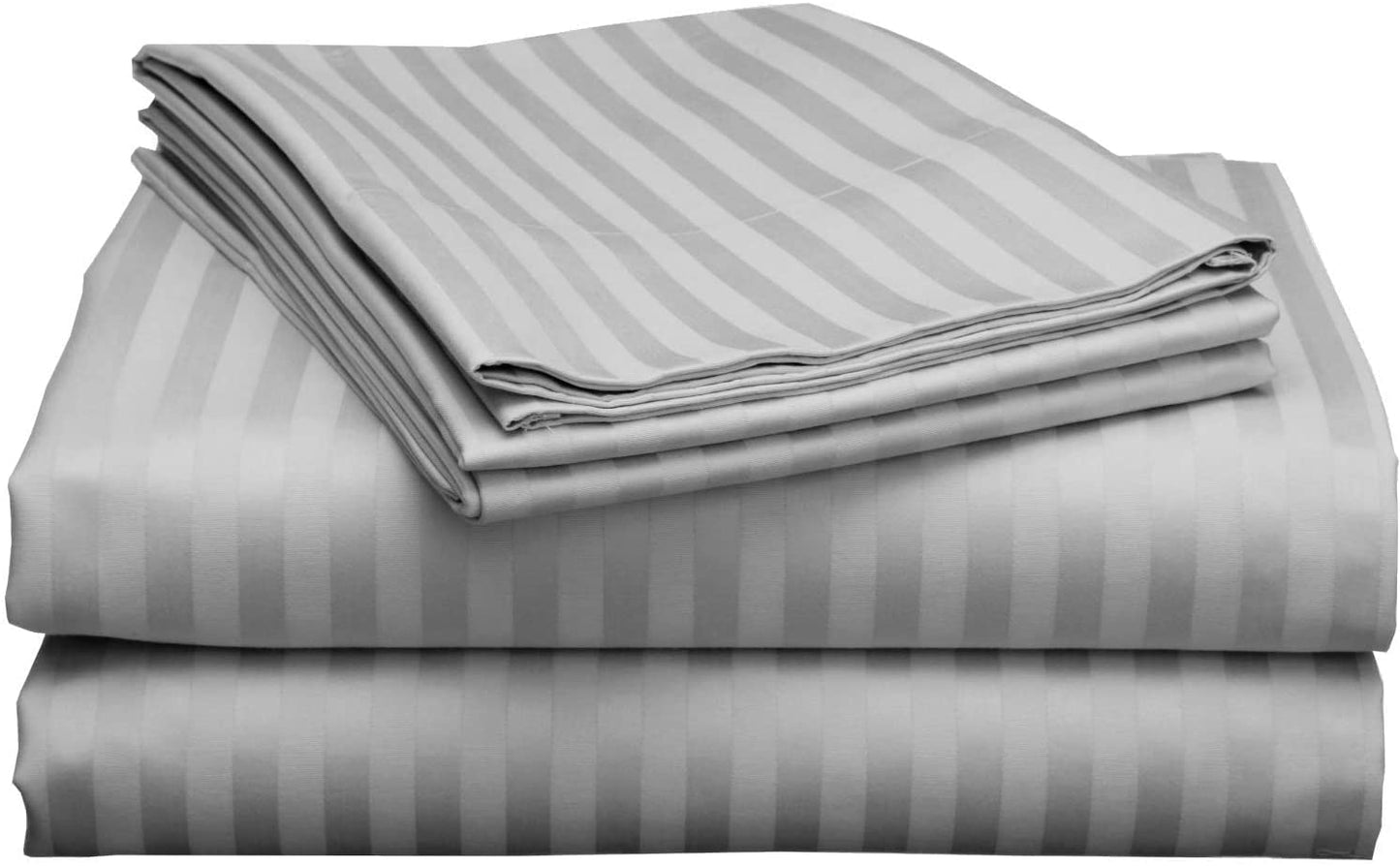 100% Pure Cotton Solid Stripe Bedsheet (410 Thread Count)